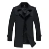 Heren Trench Coats Classic Spring en Autumn Wind Breaker Mid-Length Fashion Casual Jacket Thin Slim Men