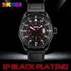 Skmei Men Quartz Watches 50m Waterproof Genuine Leather Wristwatches Man Relogio Masculino Fashion Casual Watch 9113 Q0524