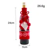 Christmas Decoration Cute Cartoon Red Wine Bottle Cover Case Set Xtmas Party Table Decorations Creative Santa Claus Gift Bags 3 Colors