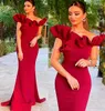 Abiti da sera eleganti Bury Desinger con spalle scoperte Ruffles Custom Made Sirena Lunghezza pavimento Abito da ballo di fine anno Formale Ocn Wear