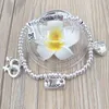 DIY charms onda ögon smycken gör leveranser uno de 50 kärlek 925 sterling silver unisex armband för kvinnor Bangles ankel kedja pärlstav set födelsedag gåvor europa stil