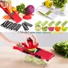 Plantaardige snijder 6 DICING Messen Mandoline Slicer Fruitschiller Aardappel Kaas Grater Chopper Keuken Accessoires Groente Slicer 210326