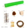 Small Animal Supplies E8BD 12Pcs Play Toys Hamster Tunnel Hideout Mice Ferrets Wooden Chew Molar Exercise Bell Roller Teeth Care Toy