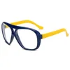 Anti-lumière bleue Enfants Lunettes Enfants Garçons Filles Ordinateur Optique Lunettes Cadres Double Faisceau Noir Rose Jaune Verre Mode Lunettes De Soleil