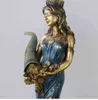 Blindfolded Fortuna Statue - Ancient Greek Roman Goddess of Fortune and Luck Sculpture in Premium Cold Cast Bronze 211101