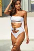 Melphieer Metal Buckle Standage Bandeau Bikini 2021 Bikinis مجموعة ملابس السباحة للسيدات نساء النساء بالجملة بدلة السباحة