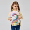 Children Cute Cartoon Backpack Girl Plush Unicorn Backpacks Fur Childrens Schoolbag Kids Gift Book Bag 0129