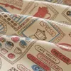 Filately-Cartoon Style Bomull och linne gardin tyg Tryckta gardiner för vardagsrum sovrum retro anpassade draperier