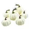 6pcs vit konstgjord pumpa halloween dekoration pumpa höst fest bord öppen spis dekoration y0829