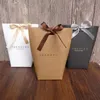 Gift Wrap 10pcs Blank Kraft Paper Bag 3Color Candy Wedding Favors Box Package Birthday Party Decoration Bags With Ribbon 18111501