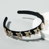 Elegant Luxury Bling Heart Pearl Rhinestone Headband Crystal Star Diamond Hairband Velvet Fabric Women Hair Accessories