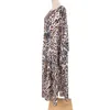 Leopard Maxi Dress Loose Split Holiday Bikini Wrap Star Print Round Neck Long Sleeve Beach Tunics Fashion2941