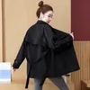 Trench femme coupe-vent femme moyen long 2022 printemps et automne mode coréenne tempérament petit décontracté court redingote manteau