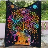 Dekorativ Mandala Elephant Wall Hängande Tapestry Bohemian Macrame Wall Blanket Cloth Wandkleed Home Decor Gardiner Yoga Mat 211204