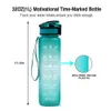 32oz motiverende waterfles met time markering string, BPA gratis lekvrije waterkoker voor fitness, sportschool en buitensport Y0915