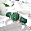 Mulheres Green Watch Crrju Moda Luxo Diamante Relógios Senhoras Vestido Simples Malha Pulseira Impermeável Relógios De Quartzo Reloj Mujer 210517