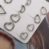 Stud 6 pary/Set Heart Moon Triangle Kolczyki dla kobiet Vintage Beach Geometry D'Oreille Biżuteria SP-0618