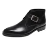 Luksusowe buty oryginalne skórzane męskie buty kostki Wysokiej jakości poślizg na klamrze Wingtip Brązowe czarne buty Podstawowe buty Mężczyźni
