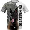 T-shirt stampata 3D Malinois da uomo T-shirt casual estiva T-shirt manica corta Funny Drop 01 210629