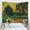 ヴァンゴーグ油絵アートタペストリーヨガマットニット背景布のベッドサイドの壁掛け装飾的なマンダラ卸売210609