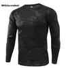 Camouflage T Shirt Men's Breathable Quick Dry Long Sleeve T-shirt Male Outdoor Sports Army Combat Tactical Military Camo Tshirts 210319