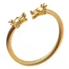 Bangle Dragon's Head Bracciale drago in acciaio inossidabile Gioielli neri Moda uomo vichingo Polsino da polso da donna