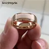 Cluster Rings 6mm 8mm Rose Gold Carburo di tungsteno Wedding Band Ring Uomo Donna Gioielli Regalo Bordi smussati a gradino Finitura spazzolata Comfort Fit