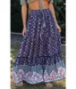 DAILOU Vintage Chic Faldas largas Mujeres Estampado floral Playa Falda bohemia Verano Alta cintura elástica Rayón Algodón Boho Maxi 210619