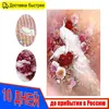 Meian, pittura diamante 5d trapano pieno cristallo rotondo forma speciale, kit ricamo diamante, animale, pavone, punto croce, 3D, mosaico