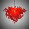 Moderne Hanglamp Rode Kleur Handgeblazen Glazen Kroonluchters Verlichting Custom LED Hanglampen voor Woon Dining Room Art Decor 32 bij 24 inches