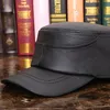 Chapéus militares de couro de vaca wuaumx para homens inverno outono quente masculino genuíno de pele de corda de vaca real Caps de beisebol lisfos