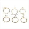 링크, Bracelets Jewelrybracelet Golden Geometric Design mtielement 체인 여성 틈새 틈새 팔찌 패션 Aessoriessuit Drop Delivery 2021