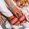 Sandały damskie klapki plażowe letnie rzym Retro płaskie obuwie damskie wsuwane slajdy kobieta Plus rozmiar Sandalias Mujer