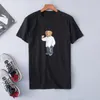 21SS U.S. Size Premium 100% Cotton Bear T-shirt Kort ärm Casual Loose T-shirt med skjortabjörntryck S-3XL