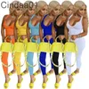 Kobiety Kombinezony Designant Onesies Slim Sexy Lato Pajacyki Suspenden Kamizelka Głęboka V-Neck Elastyczna Mała Pit Strip Legging Body 6 Kolory