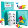 Kinder Magnetische 3D Puzzle Tangram Denken Ausbildung Spiel Baby Montessori Lernen Pädagogisches Holz Spielzeug für Kinder