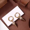 Mode Eis Bolzen Ohrringe baumeln Emering Hohe Qualität Kupfer Perle Vintage Eiscreme Lange Kronleuchter Ohrring Für Frauen Party Engagement Liebhaber Geschenk Schmuck