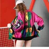 ファッションデザイナープリント女性野球のジャケットコート春秋の長袖カジュアル緩い衣服210518