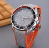 Montre de Luxe Mens Automatic Watch All Dials Works Fabric Strap Super Full Functional Men Watchproof Watches246W