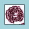 Beaded, Strands Necklace Bracelets Garnet Loose Beads Diy 3 Size 4Mm 6Mm 8Mm Natural Round Women Reiki Chakra Amet Jewelry Aessories Maya Dr