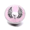 Strass Pintura Wings Botão Snap Button Coração Encantos Jóias Conclusões 18mm Metal Snaps Botons DIY Pulseira Jóias Atacado