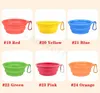 Dogs Bowls Silicone Pet Folding Bowl Infällbara redskap Bowl Puppy Drinking Fountain Portable Outdoor Travel Bowl Carabiner ZC163165710