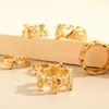 Aprilwell 6 Sztuk Gothic Gold Pierścienie Zestaw Dla Kobiet Estetyczne 2021 Kostium Ringen Biżuteria Lęk Chunky Gadżety Akcesoria X0715