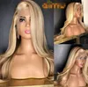 Ishow Brésilien 13x4 Perruque avant en dentelle transparente droite 613 Blonde Ginger Heuvrages Human Wigs Pink rouge clair bleu violet ombre couleur 2280228