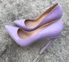 Été Purple Brevet Cuir Stiletto Haute Talons Chaussures Femmes Pompes Points Points Toe Dames Party Club Sandales Taille 44 Robe