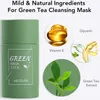Meisje groene thee solid masker diep schoonmaken modder stok olie controle anti-acne aubergine maskers zuiveren klei huidverzorging