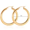 Hoop & Huggie FIREBROS 2021 Trends 50mm Big Circle Earring Boho Women Titanium Stainless Steel Earrings Gold Silver Color