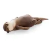 40cm Cute Otter Stuffed Down Cotton Pencil Case Wrist Pad Pillow Children Kids Girls Christmas Birthday Gift 210825