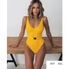 Sexy One Piece Badpak 2020 Push Up Badmode Bandage Gesp Geïntegreerde Bodysuit Backless Badpak Hoge Taille Monokini