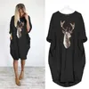 Women Summer Casual Dress Plus Size Clothing Mutter Frau Lady Lose Taschen Urlaubskleider 4xl 5xl Kleidung für Frauen5809311